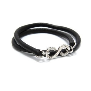 S Fook Double Leather Bracelet