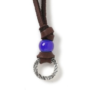 Flow Texture Circular Parts Leather Necklace