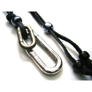 Refined Chain Parts Leather Necklace