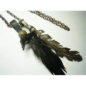CROW FEATHER PENDANT TOP