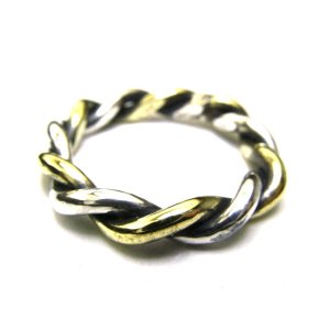 【12/24までにお届け可】Twist Ring(brass x silver)
