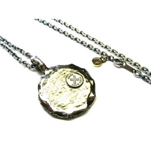 【2/14迄に到着希望の場合は要相談】Brass Round Silver Necklace(circular)