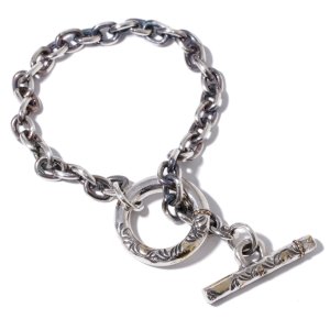 Arabesque T-Bar Chain Bracelet w/gold