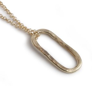 【12/24までにお届け可】K10 Hammered Rectangle Top Necklace