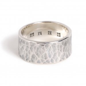 Back Hallmarks Ring/ Hammered finish /10mm