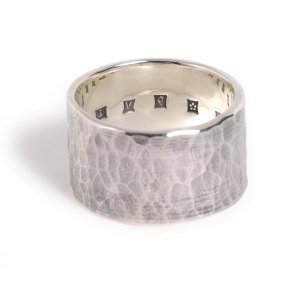 Back Hallmarks Ring/ Hammered finish /12mm