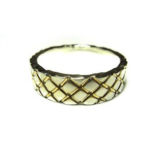 Gold Plate Line Fence Ring