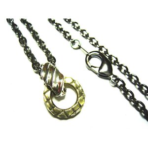 Brass Circular Fence Necklace