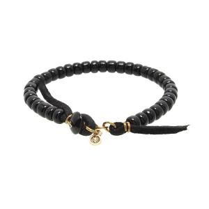 Black/White Stone Button Bracelet