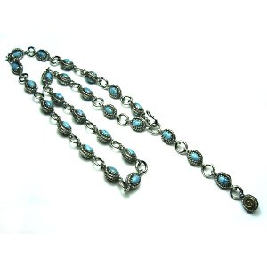 Old Native Style Stone Setting Ball Y-Necklace
