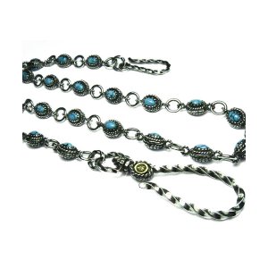 Old Native Style Stone Setting Ball Wallet Chain