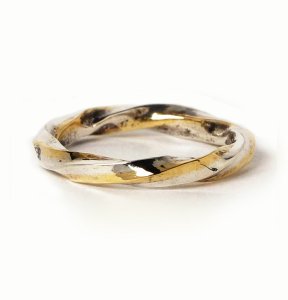 Silver x Brass Spiral Ring