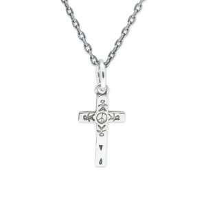 【2/14迄に到着希望の場合は要相談】Small Cross Necklace/人、雫、Peacemark