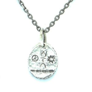 Small Plate Necklace/人、太陽、Peacemark