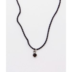 【12/24迄にお届け可】Simple Stone Necklace with SILK necklace