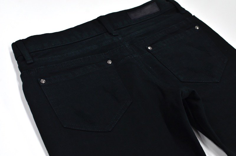 DIET BUTCHER SLIM SKIN / Damaged skinny denim pants - BLACK