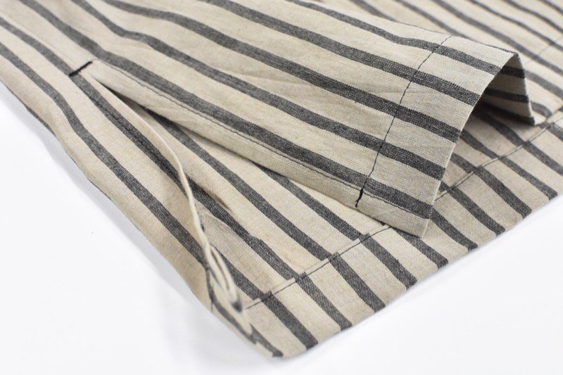 YANTOR / Stripe Khadi Cotton Merge Pullover - BEIGE - CRACKFLOOR WEBSHOP