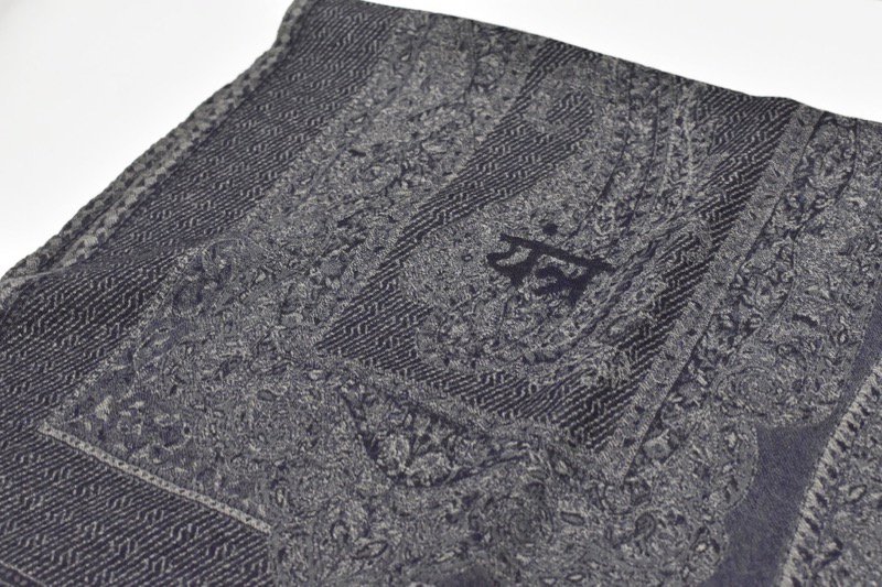 ファッション小物 YANTOR Paisley Stole GRAY Jacquard Wool 【人気 