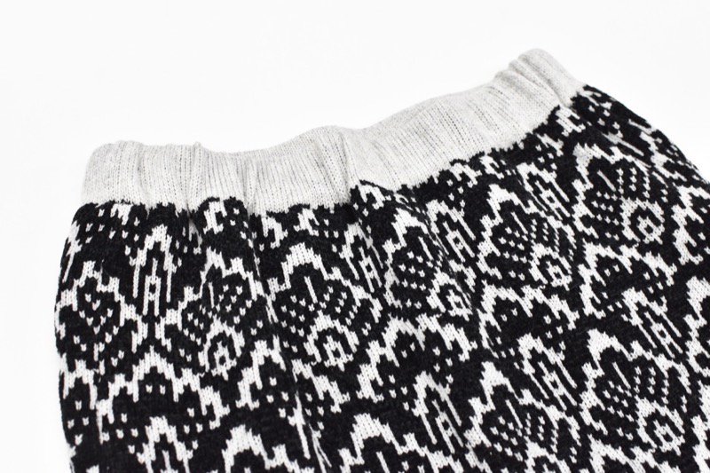 YUKI SHIMANE / Jacquard Knit Skirt - BLACK - CRACKFLOOR WEBSHOP