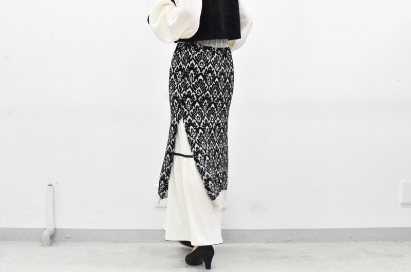 YUKI SHIMANE / Jacquard Knit Skirt - BLACK - CRACKFLOOR WEBSHOP