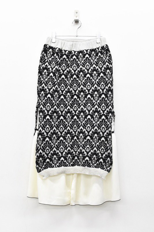 YUKI SHIMANE / Jacquard Knit Skirt - BLACK