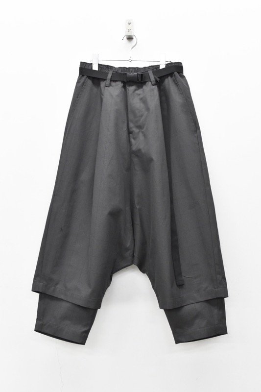 prasthana / 残響 belted wide trousers - BLACK - CRACKFLOOR WEBSHOP