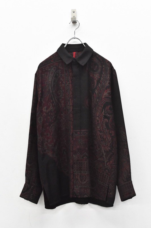 YANTOR / Tibetan Paisley Jacquard Wool Shirts - RED - CRACKFLOOR 
