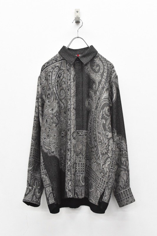 YANTOR / Tibetan Paisley Jacquard Wool Shirts - GREY - CRACKFLOOR 