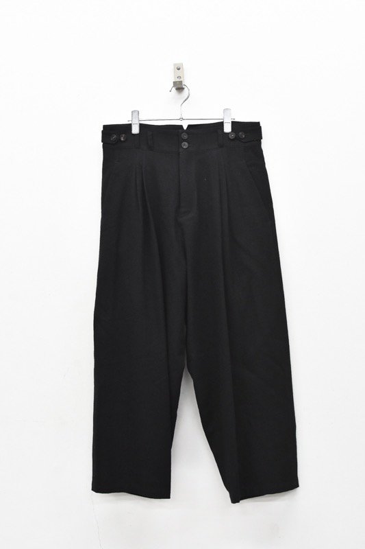 YANTOR / Stone Nep 2tack Wide Pants - BLACK - CRACKFLOOR WEBSHOP