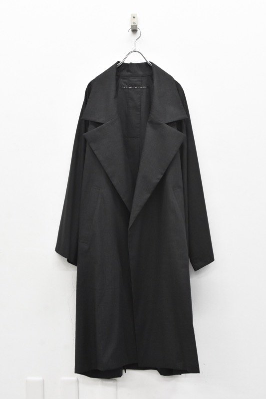 My Beautiful Landlet / COTTON LYOCEL&LINE CANVAS LONG COAT - BLACK