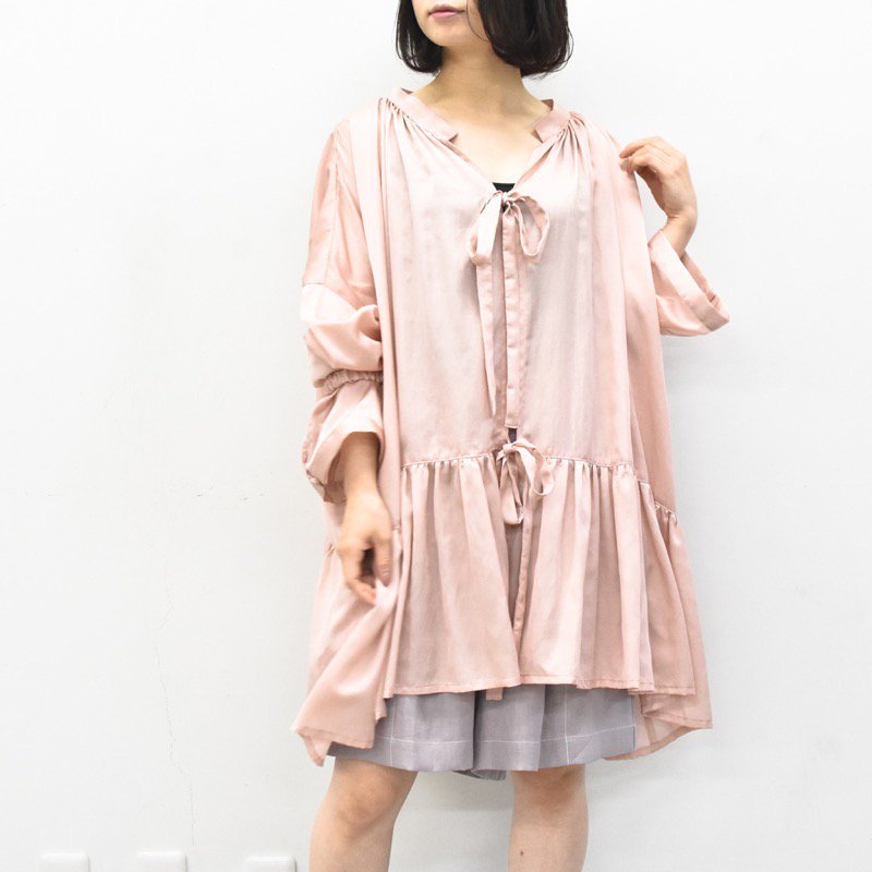 YUKI SHIMANE / Stay Lazy cotton mix shirt - PINK - CRACKFLOOR WEBSHOP