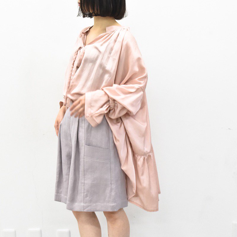 YUKI SHIMANE / Stay Lazy cotton mix shirt - PINK - CRACKFLOOR WEBSHOP