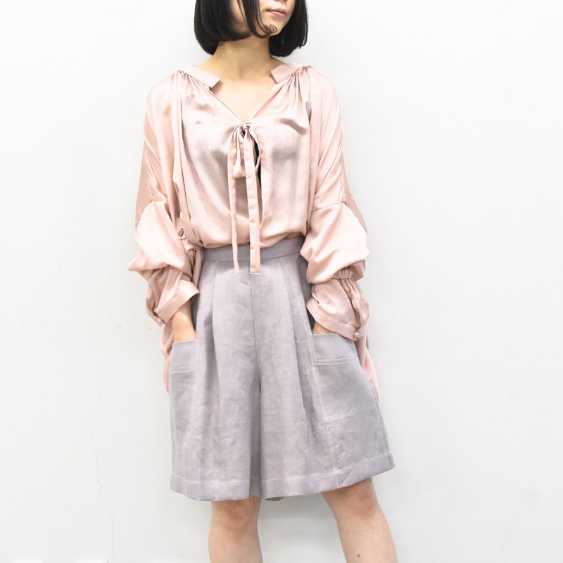 YUKI SHIMANE / Stay Lazy cotton mix shirt - PINK - CRACKFLOOR WEBSHOP