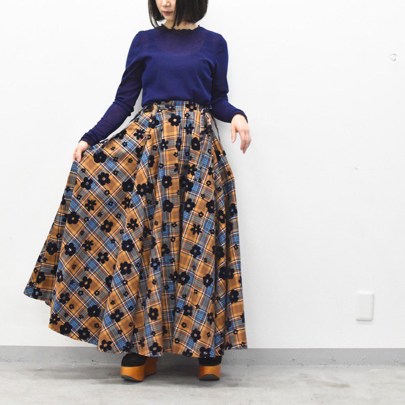 NON TOKYO / RIBBON SKIRT - CHECK - CRACKFLOOR WEBSHOP