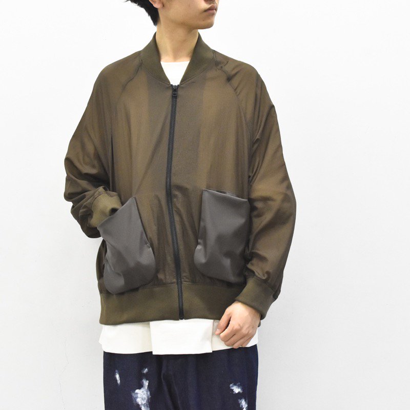 My Beautiful Landlet / NYLON×FAKE LEATHER BLOUSON - BROWN