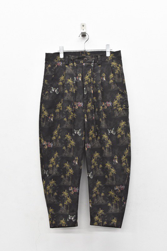 bedsidedrama / Tropical Mix Circular Pants - BLACK - CRACKFLOOR