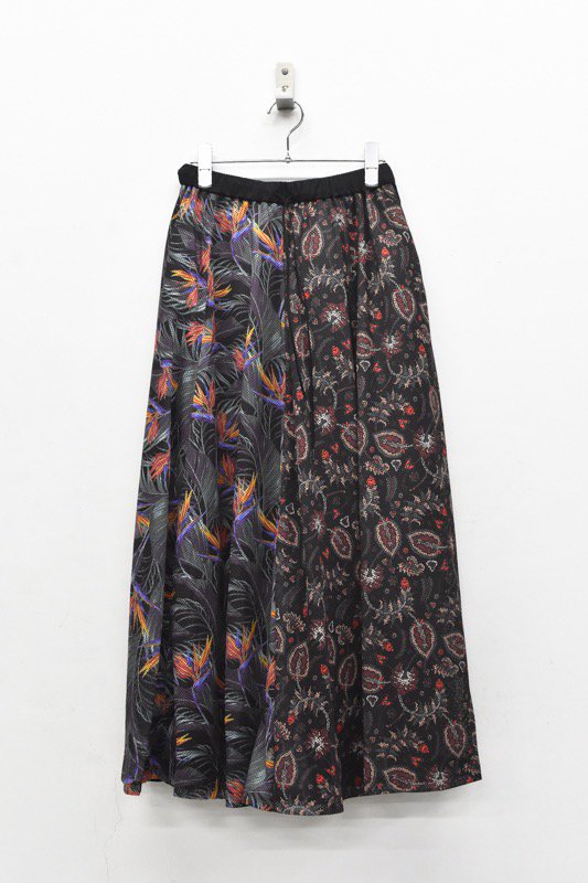 bedsidedrama / Tropical Mix Circular Pants - BLACK - CRACKFLOOR