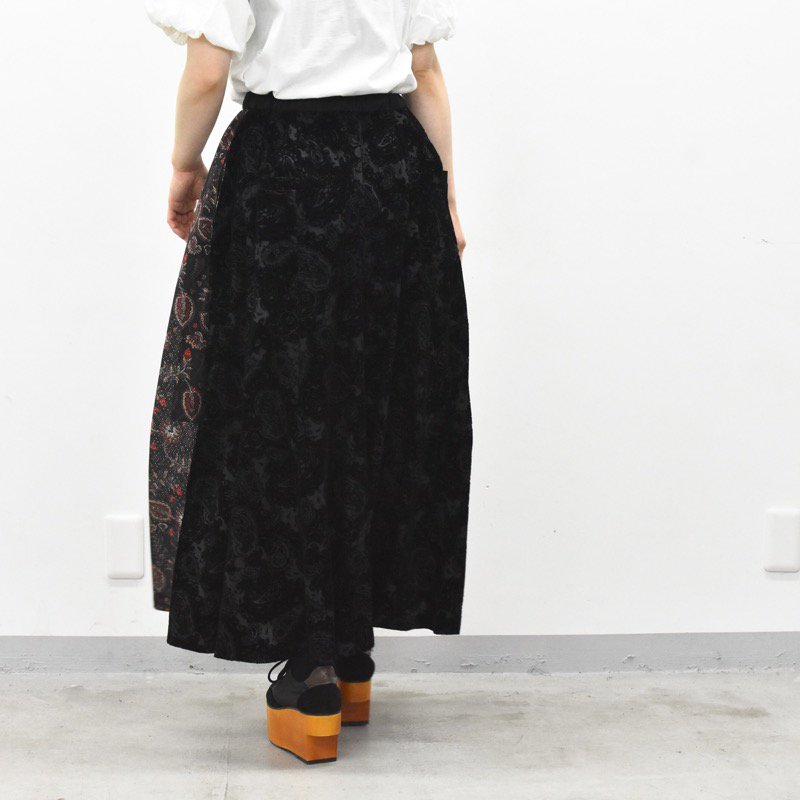 bedsidedrama / Tropical Mix Circular Pants - BLACK - CRACKFLOOR