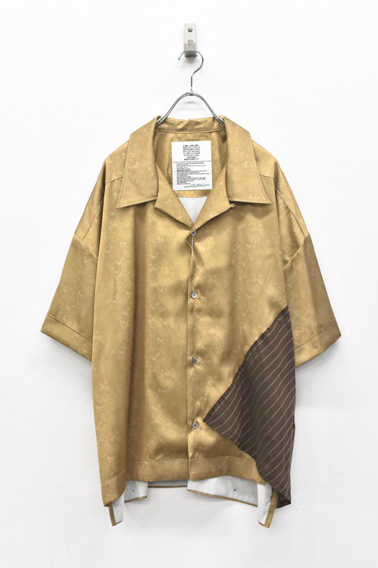 elephant TRIBAL fabrics / Out of alignment Resort shirt - BEIGE