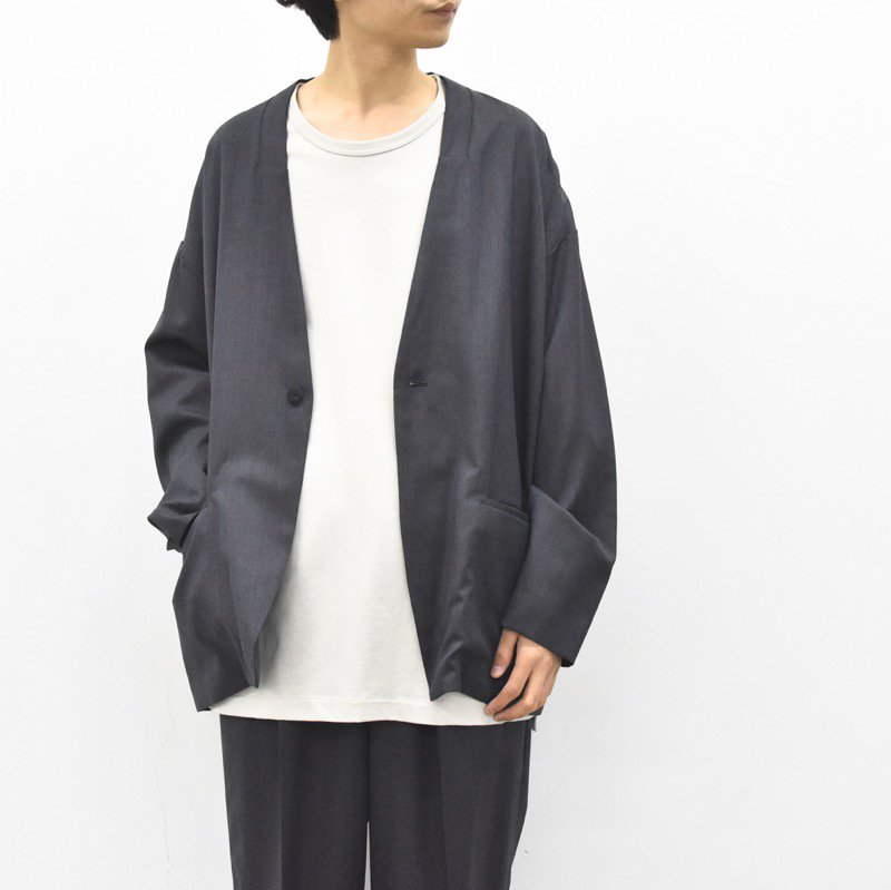 Dulcamara / よそいきフェイクリブJK - NAVY GRAY - CRACKFLOOR WEBSHOP