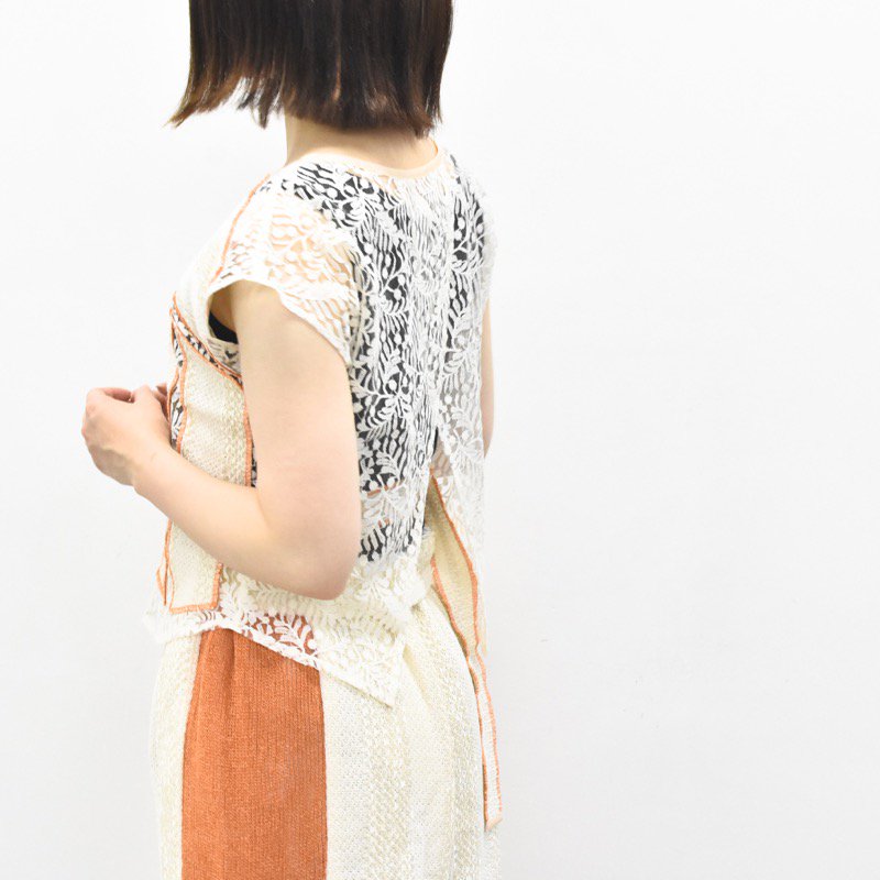 YUKI SHIMANE / Morning glory Lace top - ORANGE - CRACKFLOOR WEBSHOP