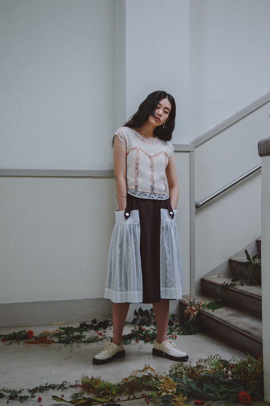 YUKI SHIMANE / Morning glory Lace top - ORANGE - CRACKFLOOR WEBSHOP