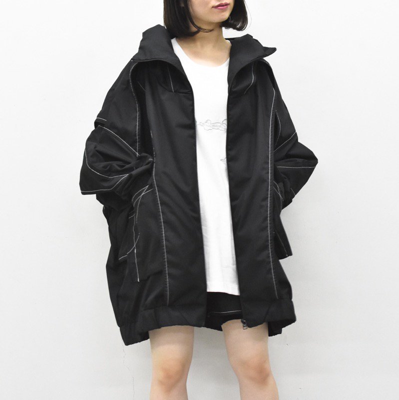 再入荷 BALMUNG / ベーシック重ねハイネックビッグパーカー - 黒