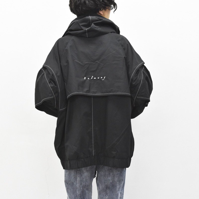 再入荷 BALMUNG / ベーシック重ねハイネックビッグパーカー - 黒