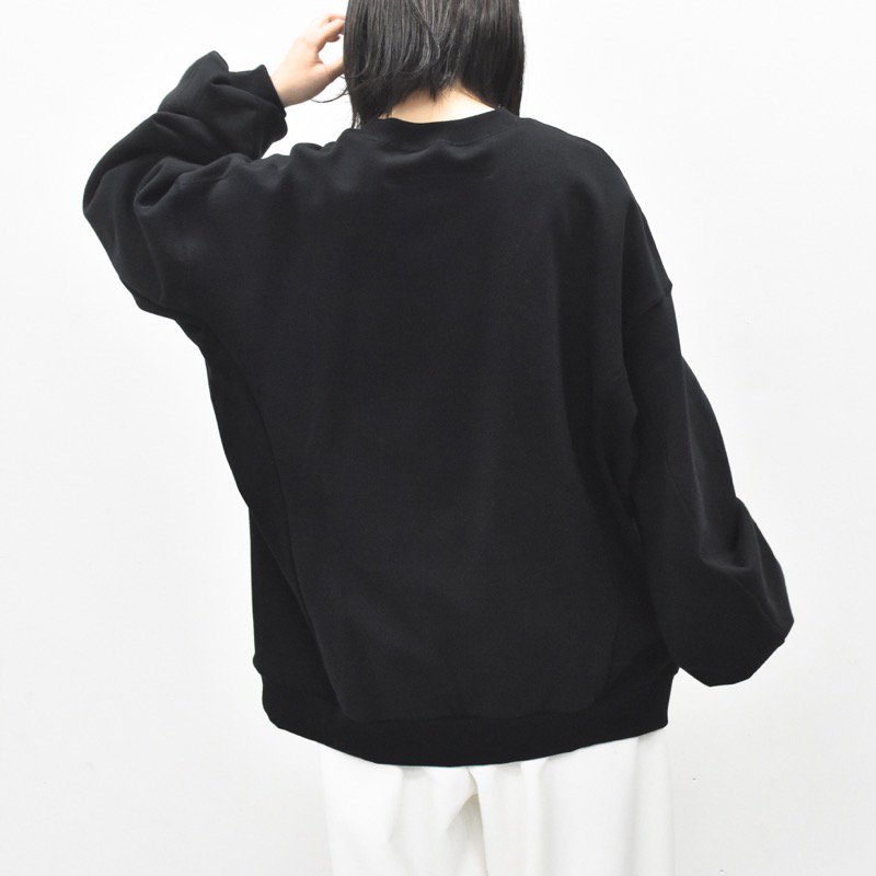 My Beautiful Landlet / TUMBLER BRUSHED BACK WIDE SWEAT - BLACK