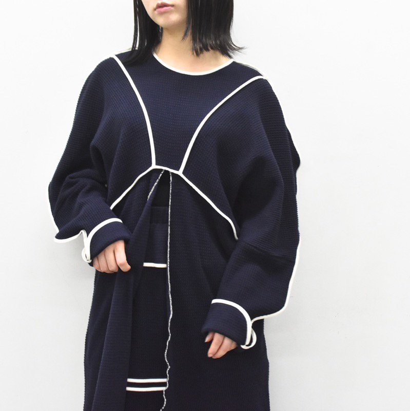 HOUGA / Drawing pullover - NAVY - CRACKFLOOR WEBSHOP