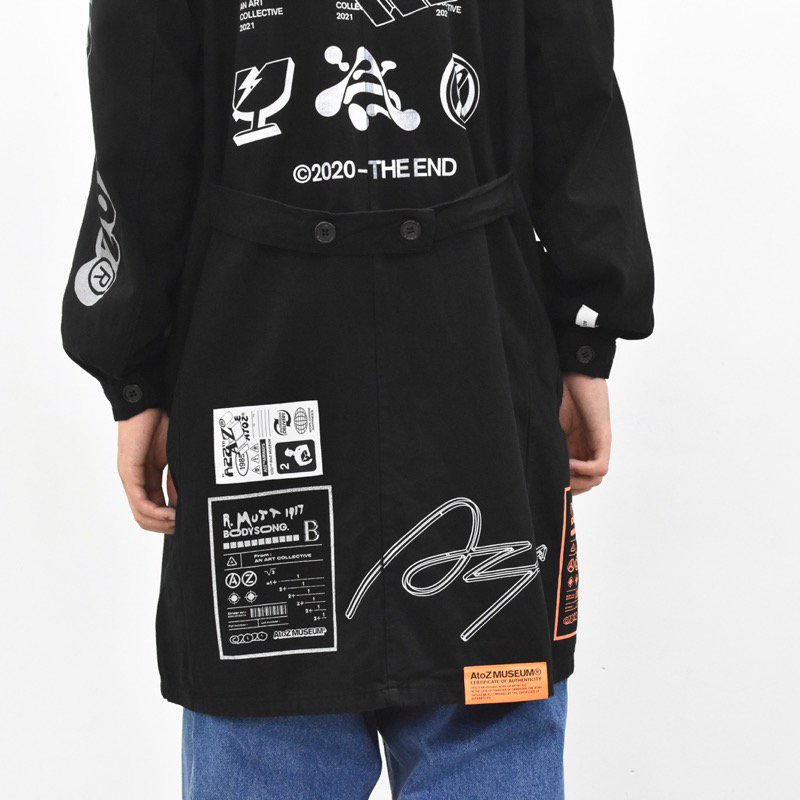 BODYSONG. / AtoZ MILITARY COAT GOT BS - DYED BLACK - CRACKFLOOR WEBSHOP