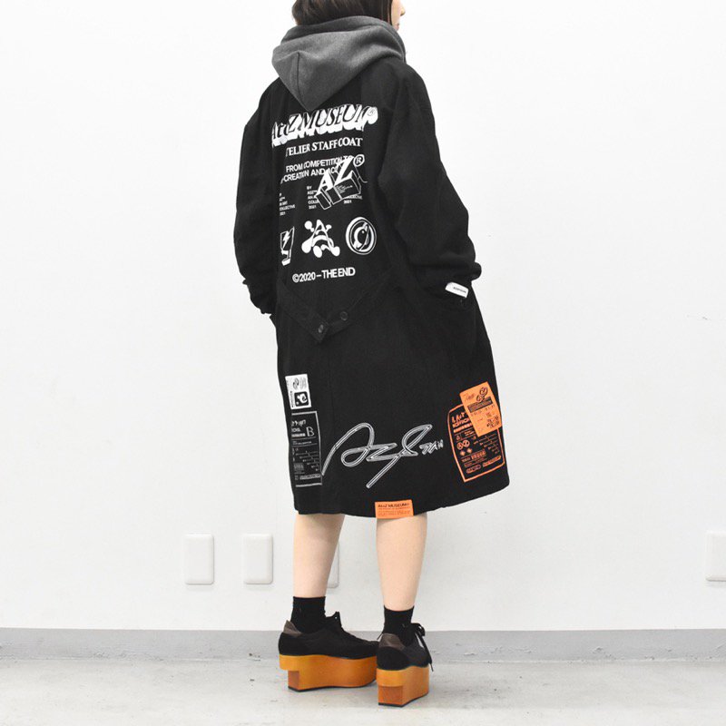 BODYSONG. / AtoZ MILITARY COAT GOT BS - DYED BLACK - CRACKFLOOR WEBSHOP