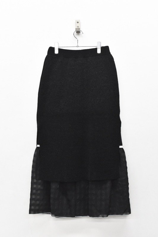 YUKI SHIMANE Gingham Rib knit skirt-