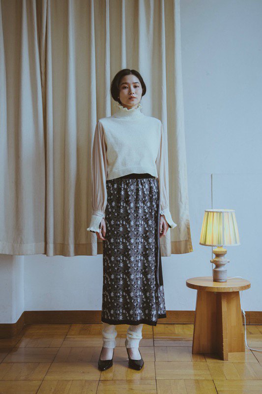 YUKI SHIMANE / Bishop Sleeve Knit top - BLACK - CRACKFLOOR WEBSHOP